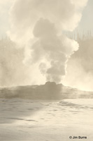 Castle Geyser in snow